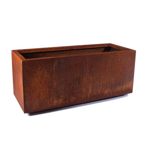 veradek corten steel long box planter|large metal rectangular planters.